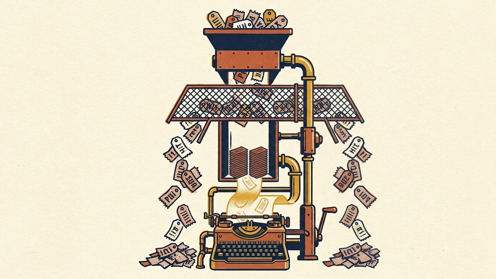 Three-tier sorting machine separating claimed bot hits, verified background crawls, and live-retrieval fetches