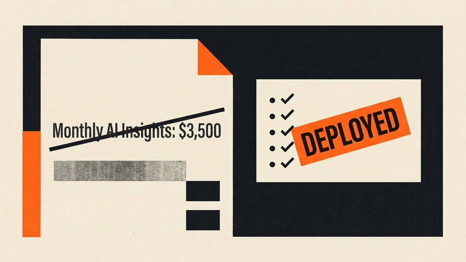 A poster contrasts an invoice marked “Recommendations” with a checklist stamped “Executed.”